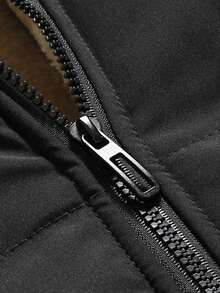 WASSUP OTHER Men's Jacket, Men's Thick Fleece Jacket For Winter, Zip-Up Jacket, Casual Stand Collar Jacket - Black - View 6