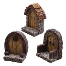 Miniature Garden Door Micro Landscape Lawn Ornament Garden Art Decorative Resin Mini Door Fairy Door For Living Room Lawn