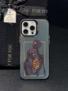 Anime 1pc Skull Couple Design Shockproof Phone Case Compatible With IPhone 16/7/8/11/12/13/14/15 And /Redmi/OPPO/Vivo/Honor
