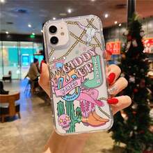 1 Piece Desert Denim Pattern Non-Slip Phone Case For IPhone Series Including IPhone 15/Plus/Pro/Pro Max, 14/Plus/Pro/Pro Max, 13/Pro/Pro Max, 12/Pro/Pro Max, 11/Pro/Pro Max - Stylish And Durable - White - View 2
