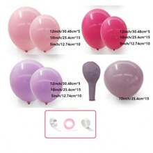 108pcs Colorful Purple, Pink Balloon Flower Wreath Lavender, Lilac Balloons, Different Sizes, Suitable For Baby Shower, Butterfly, Birthday, Wedding, Anniversary Party Decoration