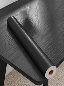 1Roll PVC Waterproof Self Adhesive Wallpaper Wall In Rolls Furniture Cabinets Vinyl Decorative Film Wood Grain Stickers For Home Decor Wood Grain Wallpapers For Door Wardrobe Cupboard Table Furniture Waterproof Self Adhesive Stickers Home Decor Film Kitchen Accessories Kitchen Room Decor Wall Decor Wall Paper Wall Stickers - Black - View 2