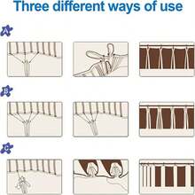 10 mètres/10,9 verges Bande de passe-tringlerie de rideau à plis détachable pour rideaux légers, rideaux de fenêtre, rideaux de porte et rideaux de douche avec plis profonds. Bande blanche - Blanc - Voir 5