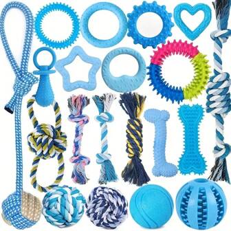 3/6pcs Small Dogs Chew Toys Set Interactive Teeth Cleaning Rope Knots For Puppy