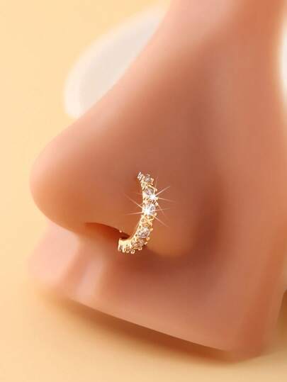 1 piercing de nariz decorado com zircônia cúbica brilhante - adequado para festas, presentes e comemoração do Ano Novo Chinês, joia para nariz