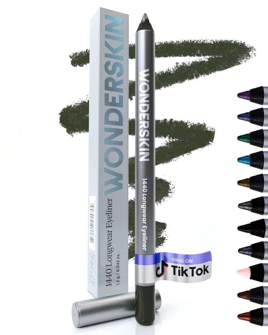 Wonderskin 1440 Longwear Blue Waterproof Eyeliner Pencil - Sharpenable Eyeliner Pencil And Smudge Proof Blue Eye Liner Pencils (Aqua) - Olive - View 1