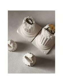 1pc Creative European-Style Retro Gypsum Weathering Fracture Roman Pillar Ring Display Stand Receiving To Window Display Prop Seat To Add Interest To Life, Jewelry Towers For Women Storage Organizer Travel Essentials Back To School Dormitory Storage - Multicolor - View 3