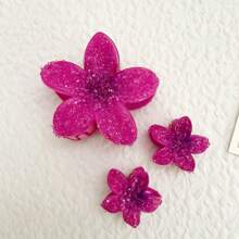 1pc Ombre Rhinestone Purple Lily Flower Gradient Hair Claw Accessory Fashion Hair Accessories Flower Claw Clips Casual Hair Claw Fall Winter Hair Clip For Vacation Outfits Woman