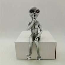 1pc Alien Resin Ornaments, Alien Ufo Outdoor Dwarf Garden Statue Ornaments Decoration, Outdoor Holiday Decor, Summer Theme Supplies, Home Garden Decoration, Yard Decoration, Yard Supplies