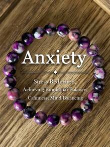 1pc Purple Peter Stone Relieves Anxiety And Releases Emotions. It Is Suitable For Daily Wear And Is Unisex