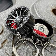 1pc Brake 360 Rotating Car Keychain Pendant, Creative Car Keychain Decoration, A Unique Gift For Car Lovers - Multicolor - View 3