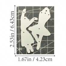 1PC Elegant Dancer Metal Cutting Dies, New Arrival Die Cuts, Embossing Stencils For DIY Crafting Scrapbooking Supplies, Template Mould, Photo Album Decorative Paper Die Cuts For Card - Silver - View 4