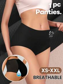 MIOTAN 1 pieza Bragas de período para mujer, ropa interior transpirable y a prueba de fugas con diseño triangular - Negro - Ver 2