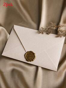 2个素色信封，复古多用途信封，办公信封，婚礼请柬，情书，贺卡，新年朋友礼物，文具，火漆印章 - 彩色 - 查看 11