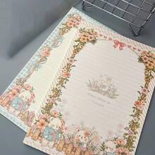 Notebook With 30 B5 Tear-Off Lined Notepaper, Cute Teddy Bear Design, Pastoral Style, Highly Attractive Gift School Supplies,Back To School