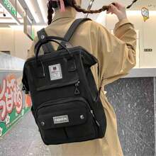 Women's Backpack Bag Multifunctional School Travel With Pendant For Daily Use - 黑色 - 查看 2