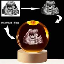 Customized Crystal Ball LED Night Light - Personalized Photo Decoration For Bedroom And Office, Ideal Wedding, Parents, Pet Gifts | Modern Glass Home Decor, USB Powered, Perfect For Christmas, Halloween, Thanksgiving, Valentine's Day And More