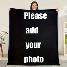 1pc Personalized Photo Blanket, An Ideal Gift For Holidays, Birthdays, And Commemorative Events - Soft And Comfortable, Suitable For Home, Travel, And Office Use All Year Round, Durable, Breathable, Lightweight, Washable, Funny, Cute, Love, Soft, Comfortable, Elegant, Simple, Custom, Personalized, Unique, Ideal Gifts For Him, Ideal Gifts For Her, Him, Her, Boyfriend, Girlfriend, Dad, Mom, Family, Friends, For Valentine's Day, For Graduation, For Father's Day, For Weddings - Multicolor - View 7