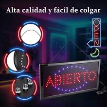 LED Sign Advertisement Open Business Colors 48x25cm Black - 黑色 - 查看 9