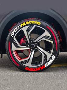 8pcs Set Letter Tire Decals, PVC Soft Rubber Tire Stickers, Personalized 3D Tire Decals, Fit For All Vehicles, Sports Car Decoration