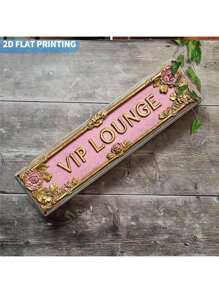 1 Stück Retro 2D flaches Metallschild "VIP LOUNGE" von hoher Qualität, modische Wanddekoration, UV-Druck, mit Vorbohrlöchern für Heimdekoration, Bad, Küche, Wohnbereich und gotische Wanddekoration oder als einzigartiges Poster, 10 x 40 cm