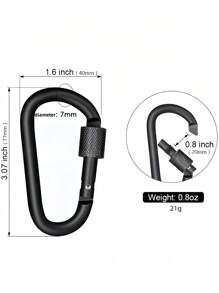 2 jeux, 5 jeux et 10 jeux de boucles de sac à dos en alliage d'aluminium de type D, de haute qualité, verrouillables. Porte-clés en métal, crochets à ressort, convenant pour le camping, les voyages, la randonnée, la pêche et la dérive en extérieur.