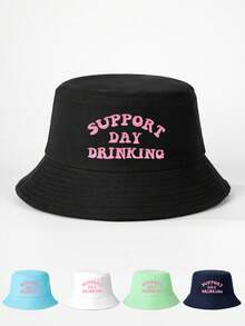 1pc Unisex Embroidered "Support Day" Bucket Hat, Breathable All-Match Sun Protection Casual Outdoor Wear - Bucket Hat - View 10