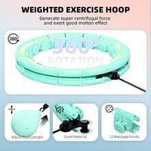 Weighted Hula Infinity Fitness Hoop For Adult Weight Loss, 2 In 1 Smart Fitness Workout Hula Circle Hoops With 28 Detachable Knots, Exercise Fit Hoop Suitable For Women And Beginners - Beige - View 4