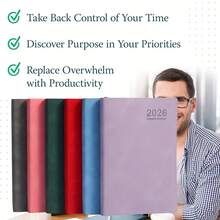 3件装2026每日计划本和日历笔记本 - 320页，时间管理和365个清单，8种鲜艳色彩（粉色、红色、绿色、蓝色、紫色、浅蓝色、深蓝色、青色），青少年和青年的完美礼物！任务整理器 | 现代计划本 | 耐用笔记本，日历规划学校用品，返校