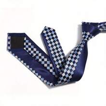 MANOBLE 1pc 2.36 Inch (6cm) Slim Tie, Fashion Dual-Color Symmetrical Design, Suitable For Business, Casual, Wedding, Party, And Outfit Matching Men Necktie - Shape - View 6