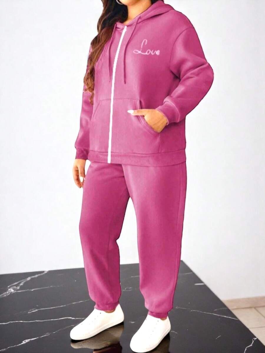 Plus Size Co-Ords - 粉色 - 查看 1