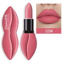 CmaaDu 1pcs Matte Lipstick, Lip Shape Design Lip Gloss, Long-Lasting, Easy To Apply, Waterproof, Sweat-Proof, Non-Stick, Suitable For Both Daily And Holiday Makeup, Perfect Gift