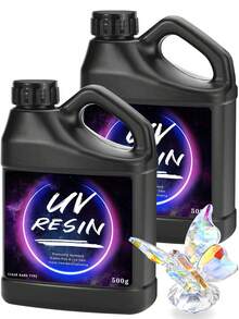 UV Resin Liquid, 500g/1000g Transparent UV Resin Hard Glue, For Handicraft Jewelry Making DIY Craft Set - Nhựa UV - Xem 9