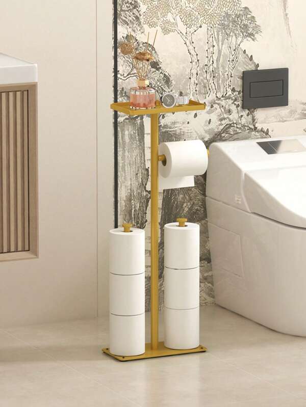Portarotolo di carta igienica indipendente, organizzatore da bagno indipendente, salvaspazio, portarotolo di carta igienica di grande capacità, accessori per il bagno