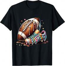 Football Ice Cream Sprinkles Fun Retro Design Sports Fans Soft T-Shirt