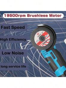 Esmeriladora angular Mini amoladora angular, Amoladora angular eléctrica Weytoll de 19500 rpm sin escobillas, amoladora eléctrica portátil de mano con 2 discos de corte, cargador y guantes - Multicolor - Ver 7