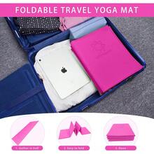 Folding Yoga Travel Pilates Mat Foldable Easy To Carry To Class Beach Park Tear-Resistant Travel Picnics 4mm Thick 9 Colors - Pink - View 4