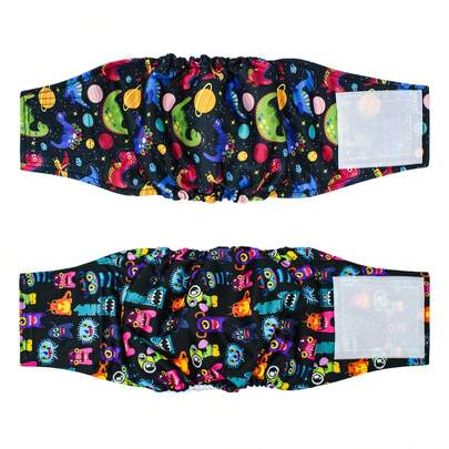 2 件公狗布尿布、可重复使用狗尿裤、可洗布宠物肚兜、小狗内衣、宠物护理尿布