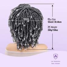 More Beautiful Full Curly Crochet Braided Wig | Natural Synthetic African Dreadlock Curly Hair, Short Twist Design, Breathable Layered Bob Cut, 4 Colors (Black/Brown/Copper/Gold) - Daily & Cosplay Replacement Wig - T1B-h# - View 4