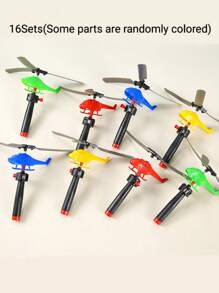 1/2/4/6/8/10/16/20 Sets Random Color Outdoor Pull Line Helicopter Toy Plane, Fly Small Plane, Teenager's Outdoor Games Sports Toys, Handle Pull Helicopter, New Year/Halloween/Christmas/ Birthday Gifts , Plastic Toy, Party Small Gift, Stress Relief Toy, Decompression Toy, Indoor/Outdoor Activity