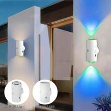 1 luz nocturna con sensor de movimiento recargable por USB, luz de pared LED RGB moderna y ajustable, adecuada para la entrada, mesita de noche, escritorio, armario o luz de escalera magnética
