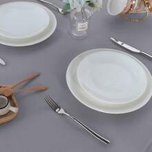 Rectangle 4 Feet Tablecloth 60x84 Inch Tablecloth Stain And Wrinkle Resistant Washable Polyester Table Cloth, Decorative Table Cover For Dining Table, Buffet Parties And Camping Light Grey - Grey - View 6