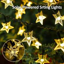 1 Set 100 LED Solar Powered Fairy Lights With 600mAh Rechargeable Battery, Metal & Plastic, Suitable For Wedding, Birthday, Anniversary, Graduation Ceremony Decoration, Mother's Day, Camping, Thanksgiving, Valentine's Day & Multi-Purpose Holiday Lighting