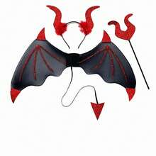 Halloween Bat Wing Three Pieces Role-Playing Party Stage Performance - Multicolor - View 3