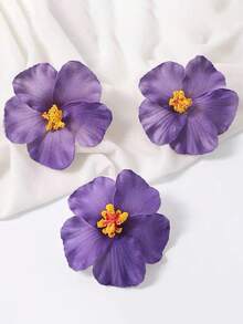 8 件/3 件套夏威夷花发夹，3.5 英寸人造花发夹，波西米亚风格芙蓉花发夹，适合度假、海滩、派对、夏季女孩热带花发饰、节日礼物，扁平爪夹 - 彩色 - 查看 9