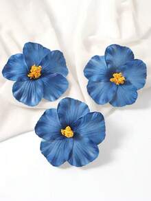 8 件/3 件套夏威夷花发夹，3.5 英寸人造花发夹，波西米亚风格芙蓉花发夹，适合度假、海滩、派对、夏季女孩热带花发饰、节日礼物，扁平爪夹 - 彩色 - 查看 10