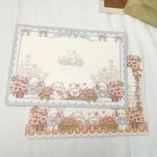 Notebook With 30 B5 Tear-Off Lined Notepaper, Cute Teddy Bear Design, Pastoral Style, Highly Attractive Gift School Supplies,Back To School