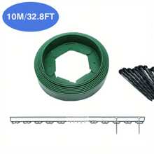 10 m Solution de bordure de pelouse de jardin, en matériau PE, disponible en 4 couleurs, comprend 40 clous, installation facile, convient pour les plates-bandes, les ronds d'arbres et les allées, séparateur de pelouse de jardin, cour