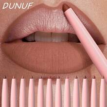 DUNUF 12 Pcs Durable Waterproof Lip Liner Matte Durable Easy To Color Non-Stick Cup No Fading No Beginner Friendly Exquisite Gift - Multicolor - View 12