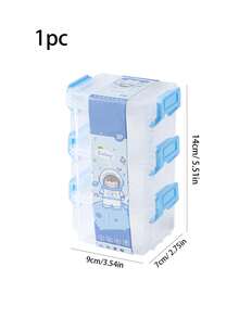 1 pieza Caja de almacenamiento para accesorios de cabello de niños, organizador de accesorios de cabello, caja de almacenamiento de 3 niveles, contenedor de accesorios para bebés - Multicolor - Ver 6